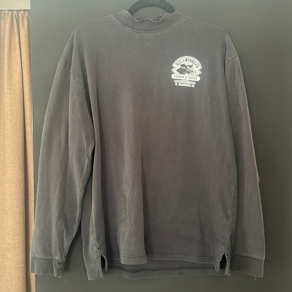 Vintage long sleeve distressed neck graphic